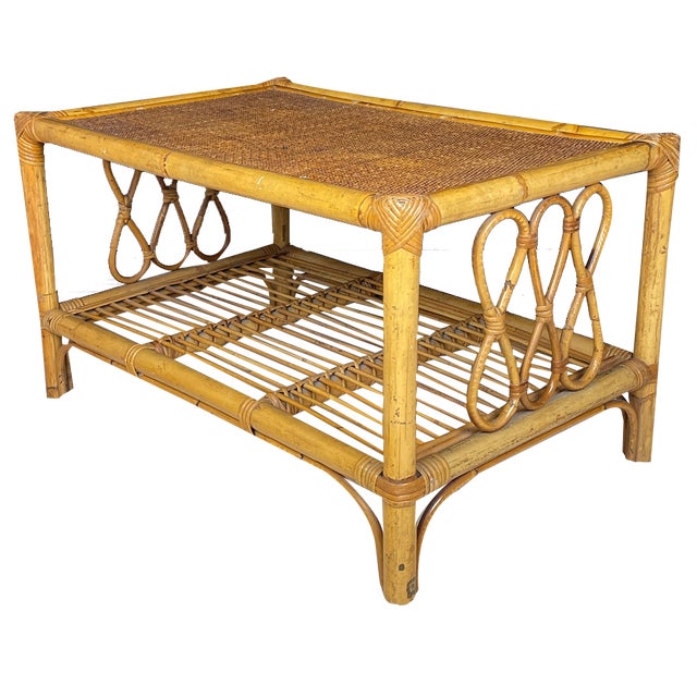 Vintage Bamboo Coffee Table, Italy, 1970s For Sale