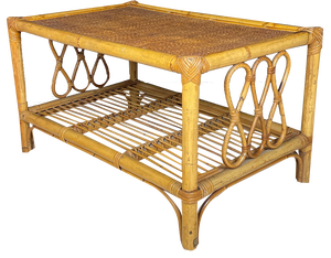 Vintage Bamboo Coffee Table, Italy, 1970s