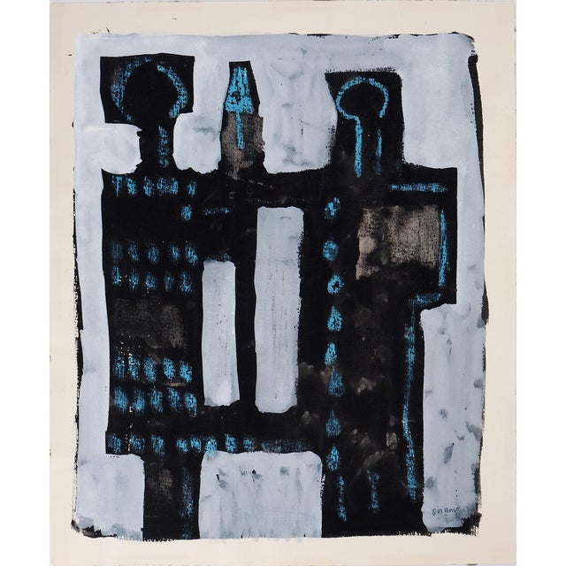 Jacques Soisson, The Sacred Guardians, Acrylic on Paper For Sale