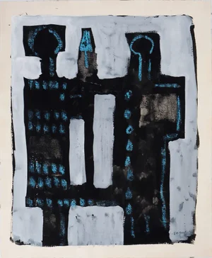 Jacques Soisson, The Sacred Guardians, Acrylic on Paper