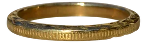 Late 20th Century,The Estero: Ladies Mid Finger Band or Child's Ring in 14K Gold, Size 3