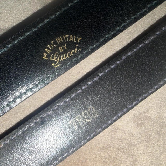 Two Elegant 1980s Leather and Brass Belts by Gucci For Sale - Image 6 of 13