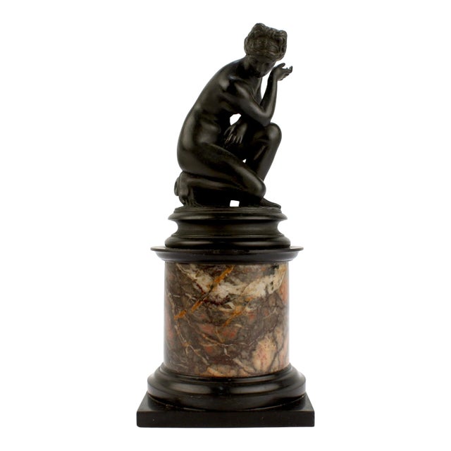 Antique Grand Tour Bronze Sculpture of the Crouching Venus After Giambologna For Sale