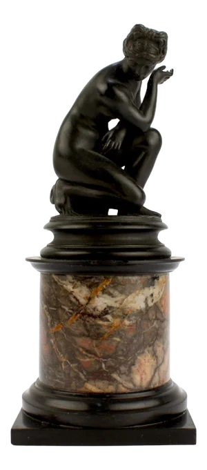 Antique Grand Tour Bronze Sculpture of the Crouching Venus After Giambologna