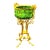 French Style Green Porcelain Cachepot With Gold Leaf & Bronze Accents For Sale