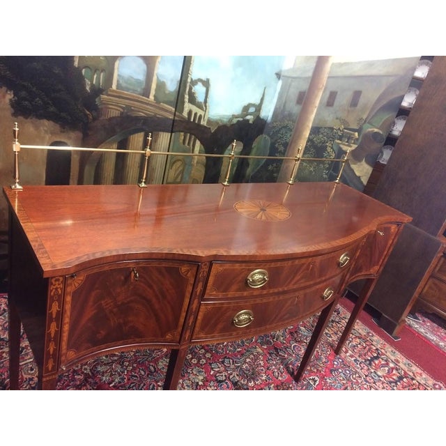Hepplewhite Councill Craftsmen Sideboard With Brass Gallery, Federal Style For Sale - Image 3 of 18