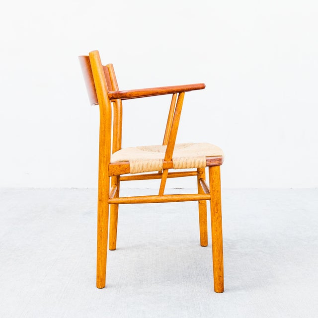 Borge Mogensen Attributed Model 156 Teak & Oak Armchair by Soborg, Denmark 1950s For Sale - Image 11 of 15