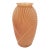 Vintage Art Deco Revival Bold Peach Pressed Glass Vase - Stunning Piece of Art Deco Revival For Sale
