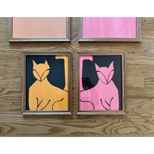 Pop Art Pair of Original Cat Paintings by Max and Alma For Sale - Image 3 of 8