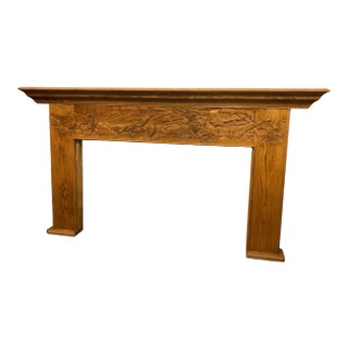 David Frisk Carved Fireplace Mantle For Sale