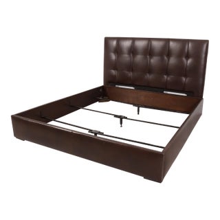 Hickory Chair by Thomas O'Brien Soho Tufted Coco Leather King Bed For Sale