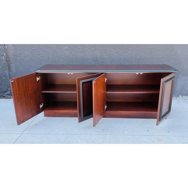 Wood 1970s Mid-Century Modern Walnut Credenza Sideboard, American Modern Design For Sale - Image 7 of 13