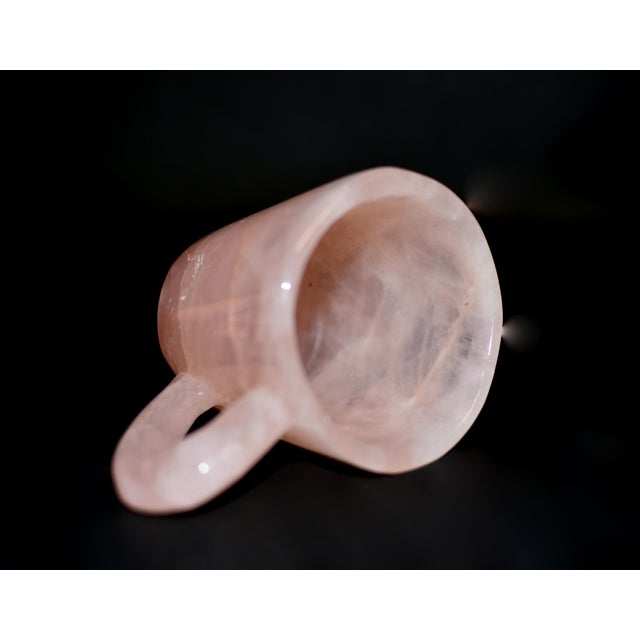Rose Quartz Cup Mug Natural Gemstone For Sale - Image 10 of 13
