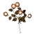 Large 1960's Hollywood Regency Wall Light Gilt Gold Tole Five Arm Sunflower Made Italy For Sale
