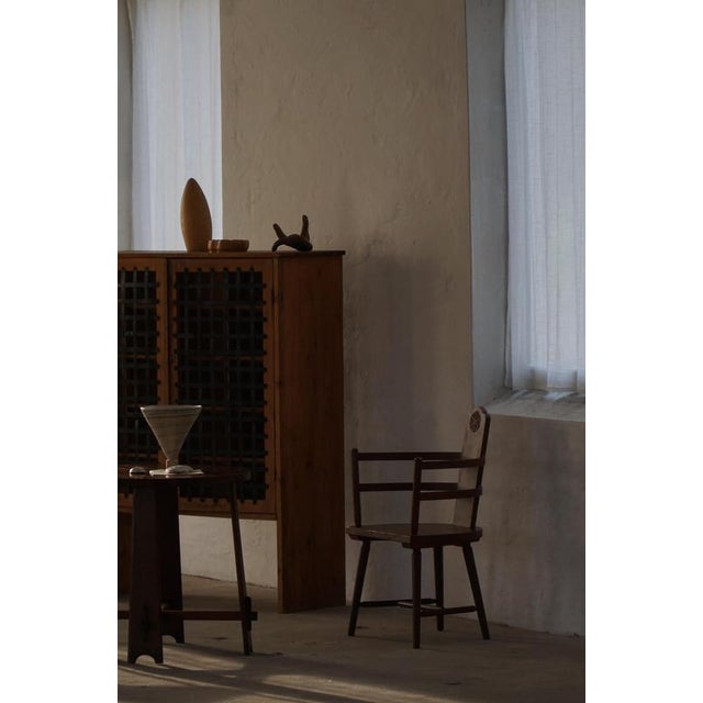 Scandinavian Folk Art Wooden Armchairs with Hand-Carved Motifs, 1920s, Set of 2 For Sale - Image 11 of 18