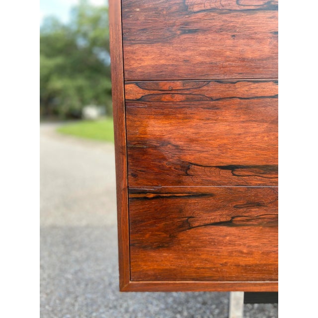 Rosewood Lowboy Dresser or Credenza With Chrome | in the Style of Founders For Sale - Image 11 of 12