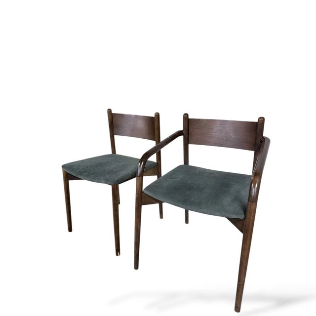 Wood Mid-Century Modern Dining Chairs in Dark Wood, 1960s, Set of 2 For Sale - Image 7 of 9