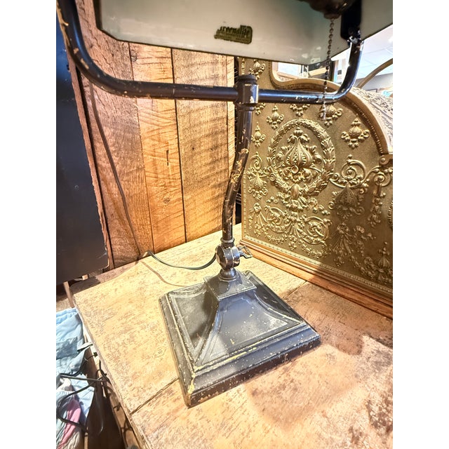 Art Deco Early 1900’s Art Deco Emeralite Bankers Desk Lamp – Rewired For Sale - Image 3 of 13