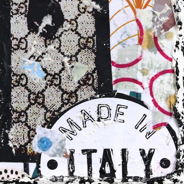 Gucci Glam - Abstract Colorful Textural Luxury Inspired Collage Original Artwork by Marion Duschletta For Sale In Los Angeles - Image 6 of 10