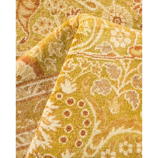 Textile Eclectic, One-of-a-Kind Hand-Knotted Area Rug in Green, 6' 2" x 9' 1" For Sale - Image 7 of 8