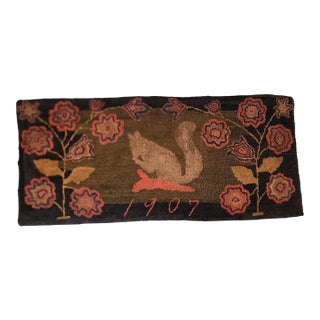 American Folk Art Hooked Rug For Sale