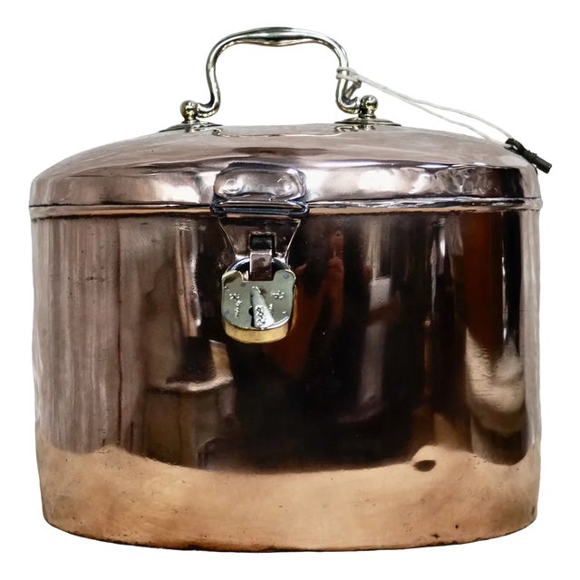 Victorian Copper & Brass Hat Tin For Sale