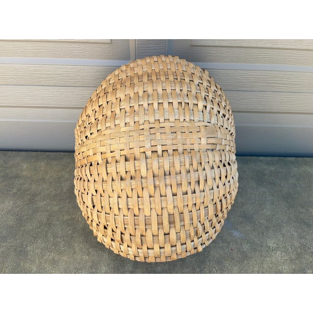 Late 19th Century American Oak Splint Basket With Bentwood Handle For Sale - Image 10 of 10