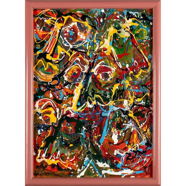 Mid 20th Century Abstract Mid-Century Modern Splatter Painting For Sale