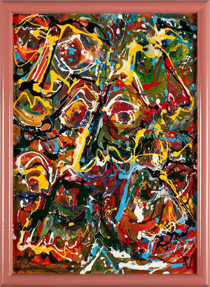 Mid 20th Century Abstract Mid-Century Modern Splatter Painting - Signed