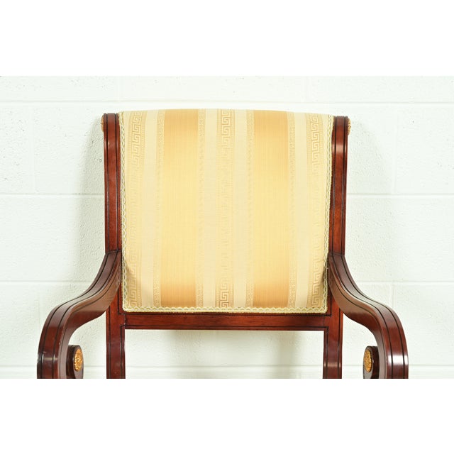 Wood Baker Furniture Style Regency Carved Mahogany Dining Chairs, Set of Eight For Sale - Image 7 of 13