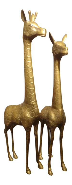 1960s Hollywood Regency Brass Giraffes- a Pair