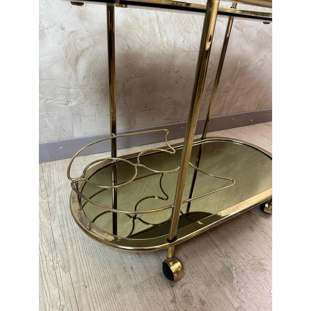 Brass Serving Cart, 1970 For Sale - Image 6 of 11