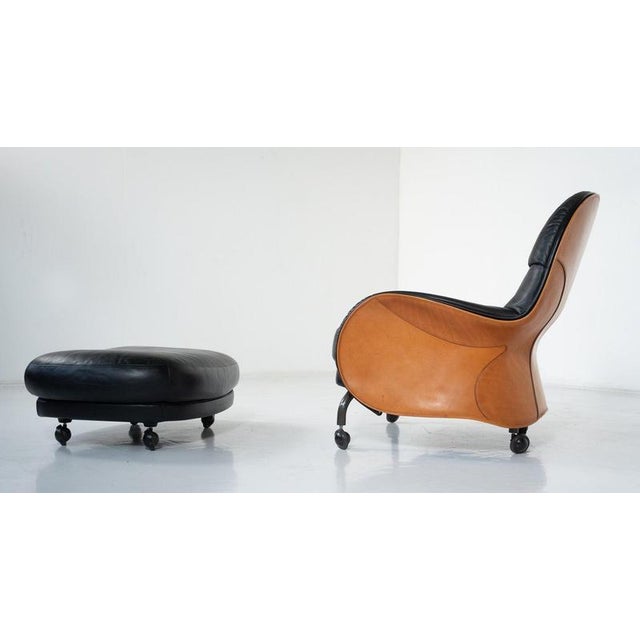 Set of Louisiana Lounge Chair and Ottoman by Vico Magistretti for De Padova For Sale - Image 9 of 11