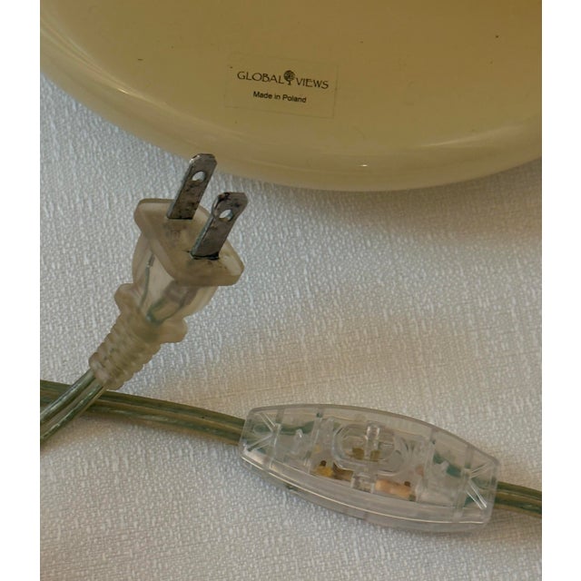 Monumental Global Views Internally Illuminated Polish Glass Luminaires - Cream - a Pair For Sale - Image 12 of 12