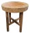 Andrianna Shamaris Minimalist Shell Inlaid Teak Round Side Table or Pedestal For Sale