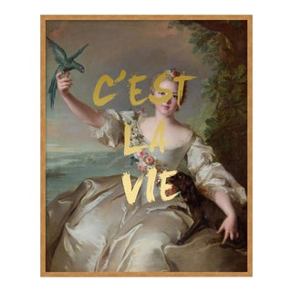 C'est La Vie by Lara Fowler in Gold Framed Paper, Large Art Print For Sale