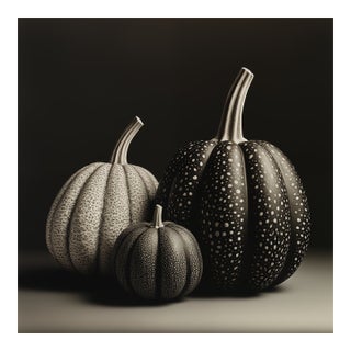 Black & White Botanical Pumpkins No. 2 — Fine Art Photograph Print | Unframed For Sale
