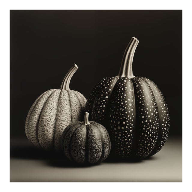 Black & White Botanical Pumpkins No. 2 — Fine Art Photograph Print | Unframed For Sale