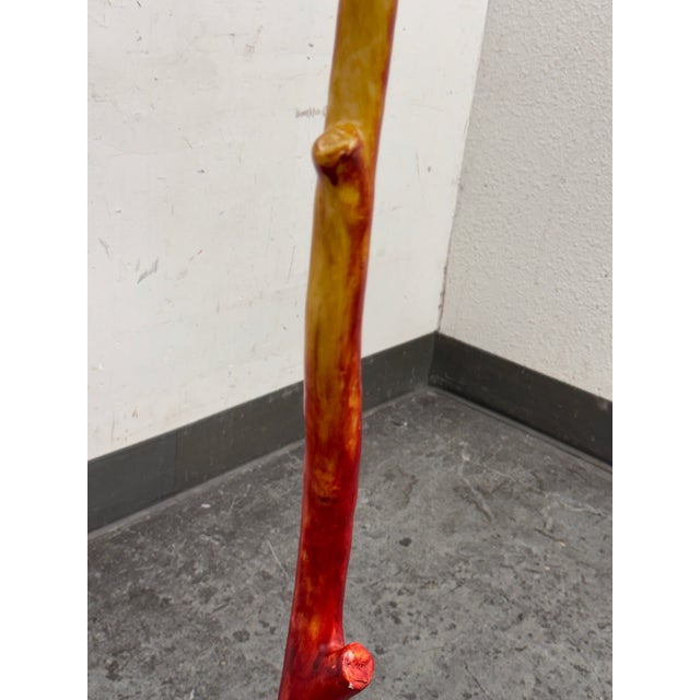 Textile Ombre Red Branch Floor Lamp For Sale - Image 7 of 12