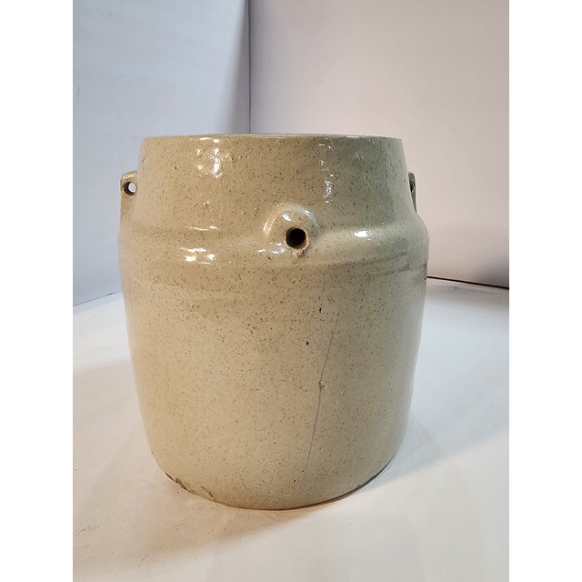 Ceramic Gorgeous Antique Stoneware Crock For Sale - Image 7 of 8