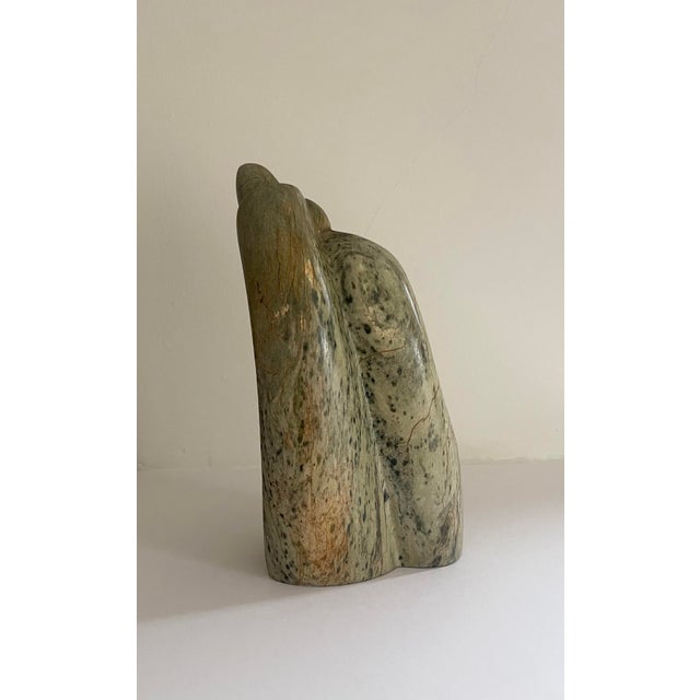 Mid-Century Modern Hand Carved Stone Sculpture Artist Signed For Sale - Image 3 of 5