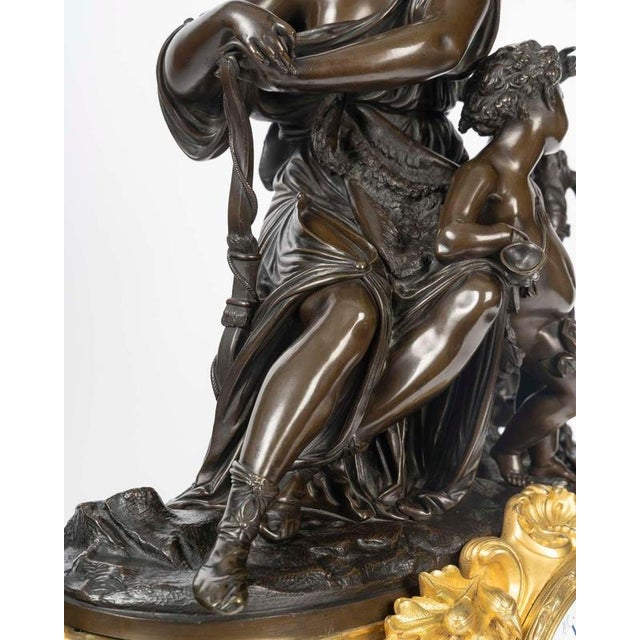 Large Clock with Diana the Huntress and Putto, 19th Century For Sale - Image 6 of 12