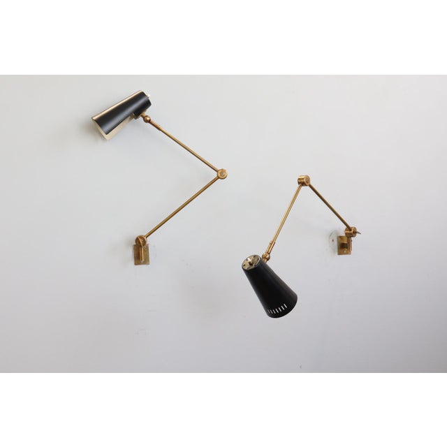 Black Adjustable Wall Lights by Stilnovo, 1950s, Set of 2 For Sale - Image 8 of 18
