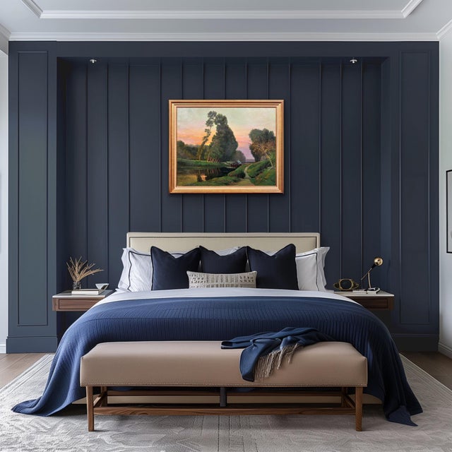 Claudia Bret-Charbonnier, A Barge Carrying Barrels of Wine on the Canal du Midi, 1920s, Oil on Canvas, Framed For Sale - Image 17 of 18