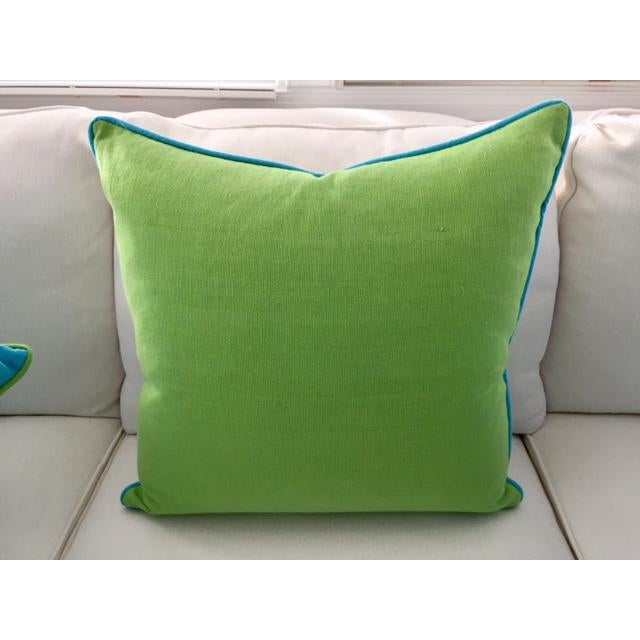 Lime Green With Turquoise Contrast Welt Pillow Chairish