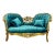 French Baroque Style Settee – Green Forest Velvet For Sale