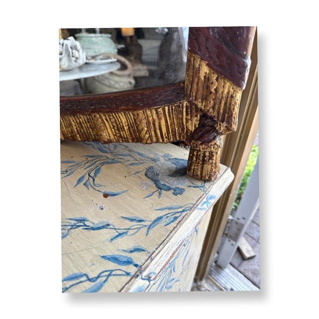 Early 19th Century Antique Italian Decorative Gilded Wood Mirror For Sale - Image 5 of 5