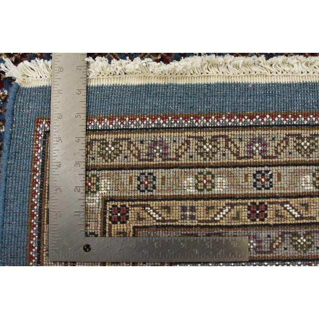 Tabriz Mahi Rug 9′ X 9’1” Blue Wool Traditional Hand-Knotted Oriental Carpet For Sale - Image 15 of 15