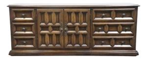 Century Furniture Solid Oak Spanish Mediterranean 76" Triple Door Dresser