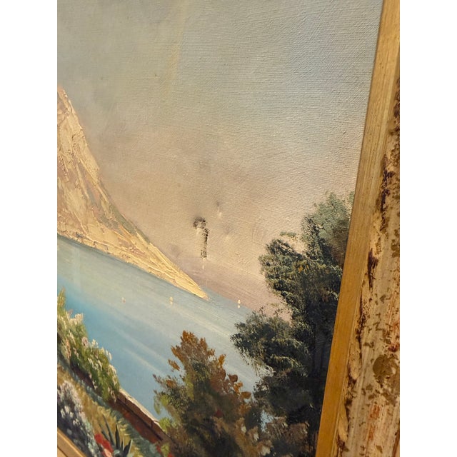 1950s Italian Coastal Scene Oil on Canvas For Sale - Image 5 of 6